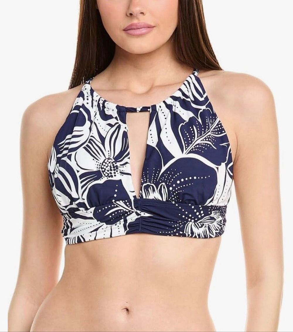 La Blanca Women's Standard High Neck Midkini Swimsuit Top Size 12 NWT